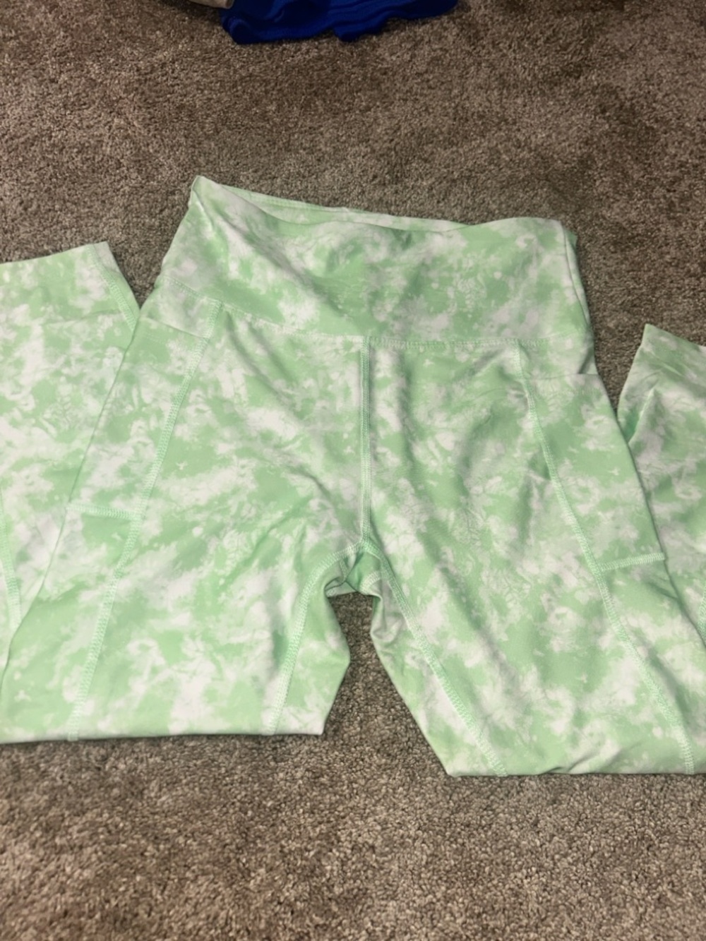 Bally Mint Green & White Tie-Dye Leggings